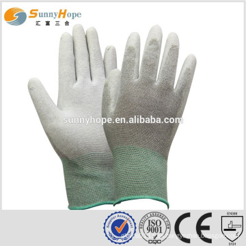 Pu cubiertos guantes antiestáticos PU dipped trabajo guantes